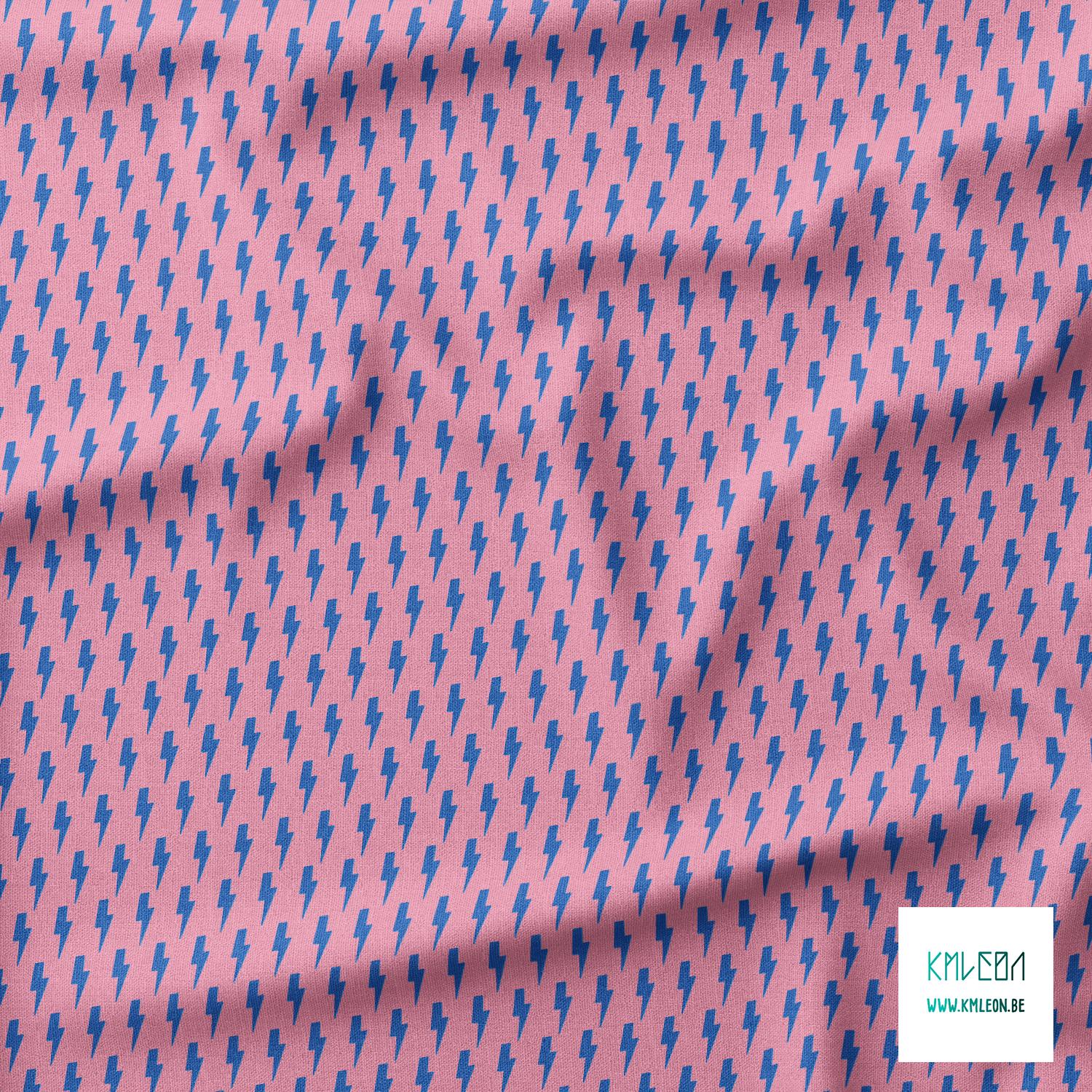 Blue lightening bolts fabric