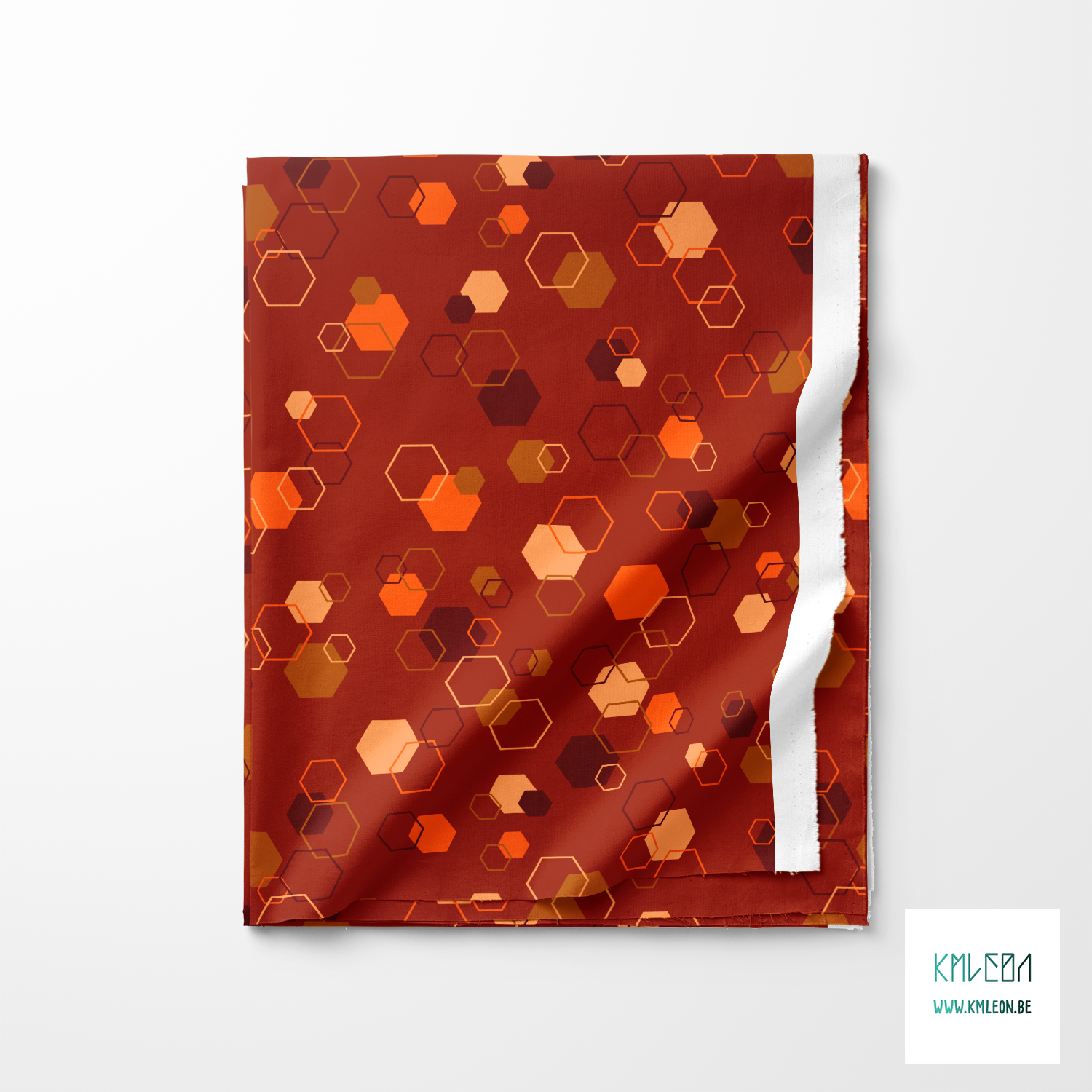 Willekeurige oranje, beige en bruine achthoeken stof