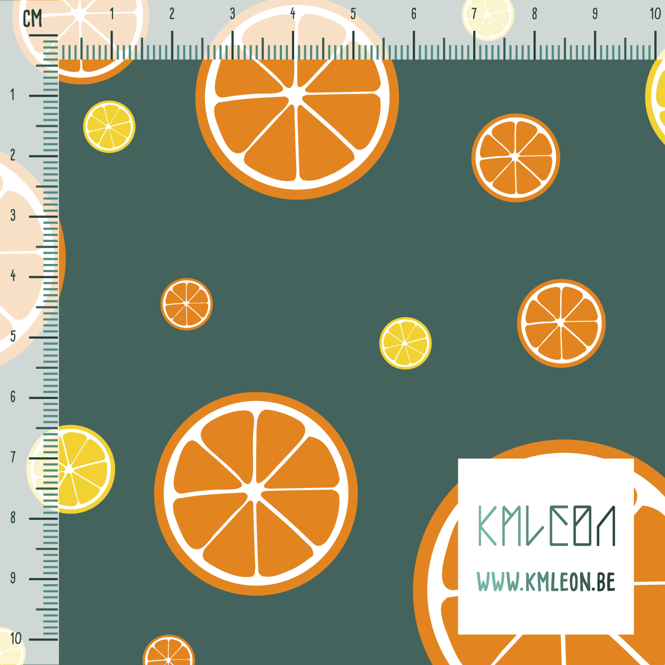 Oranges and lemons fabric