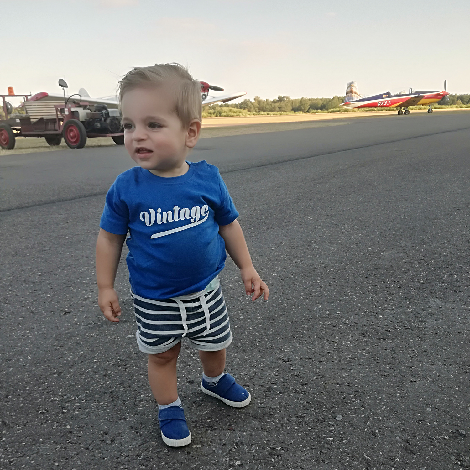 'Vintage' baby shirt met korte mouwen