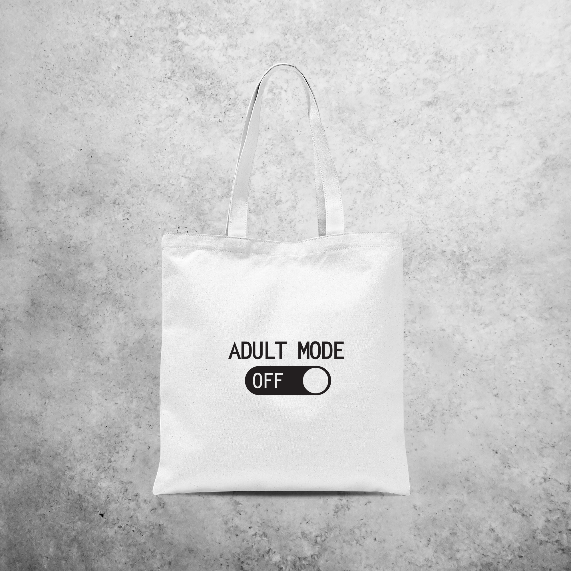 'Adult mode off' tote bag