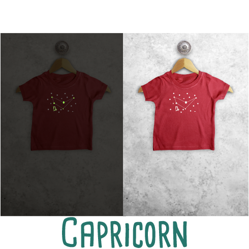 Star sign glow in the dark baby shortsleeve shirt