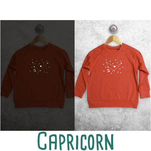 Star sign glow in the dark kids sweater