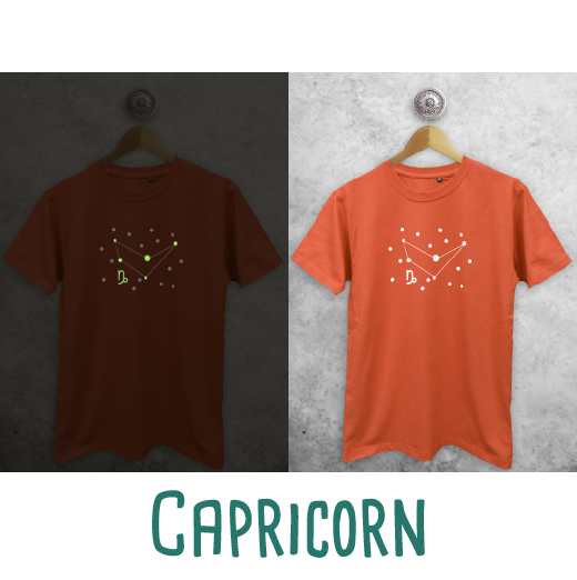 Star sign glow in the dark adult shirt