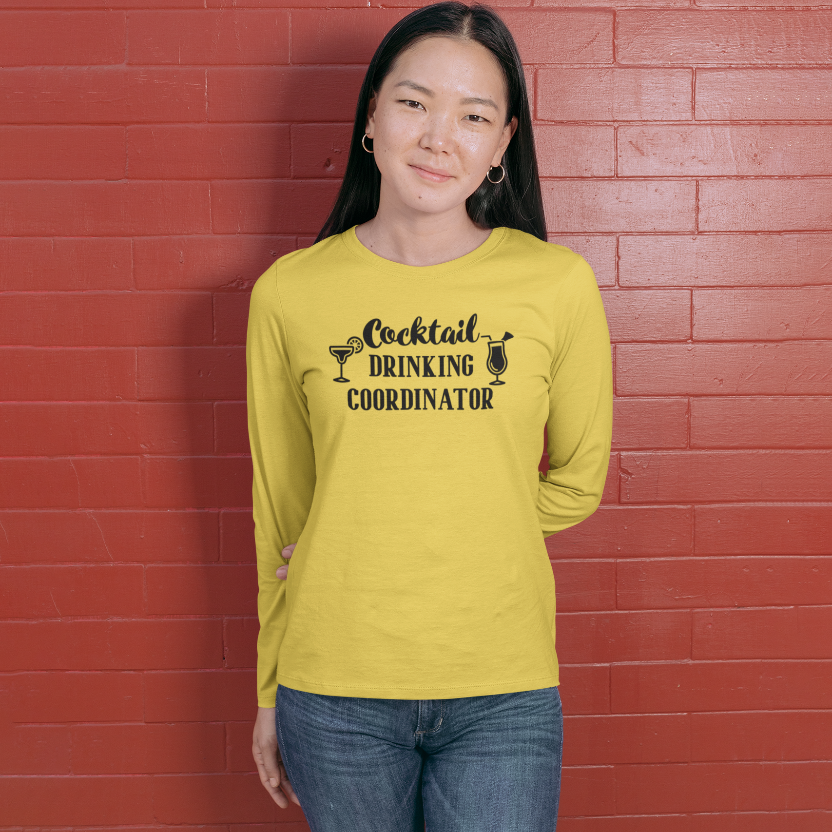 'Cocktail drinking coordinator' adult longsleeve shirt