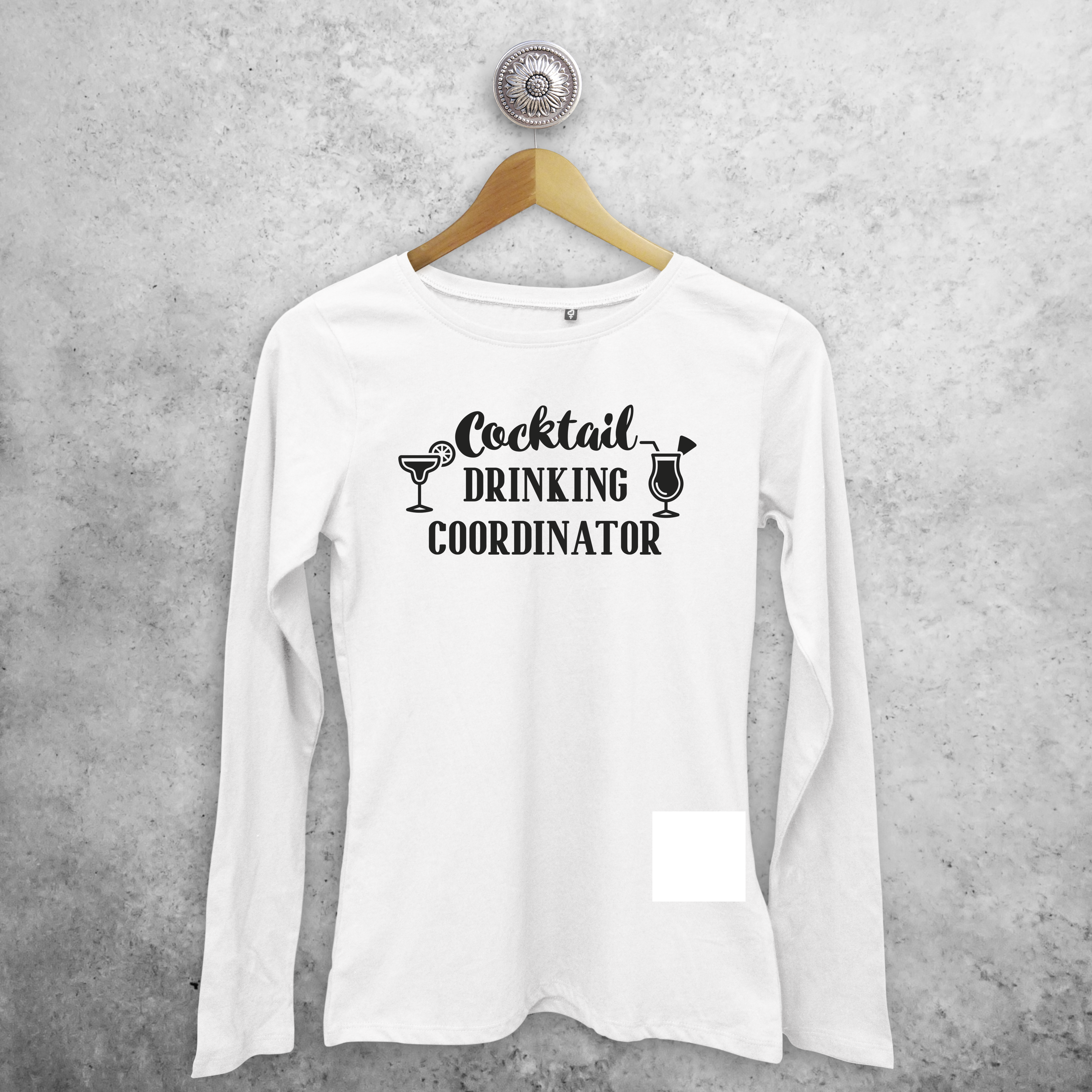 'Cocktail drinking coordinator' adult longsleeve shirt