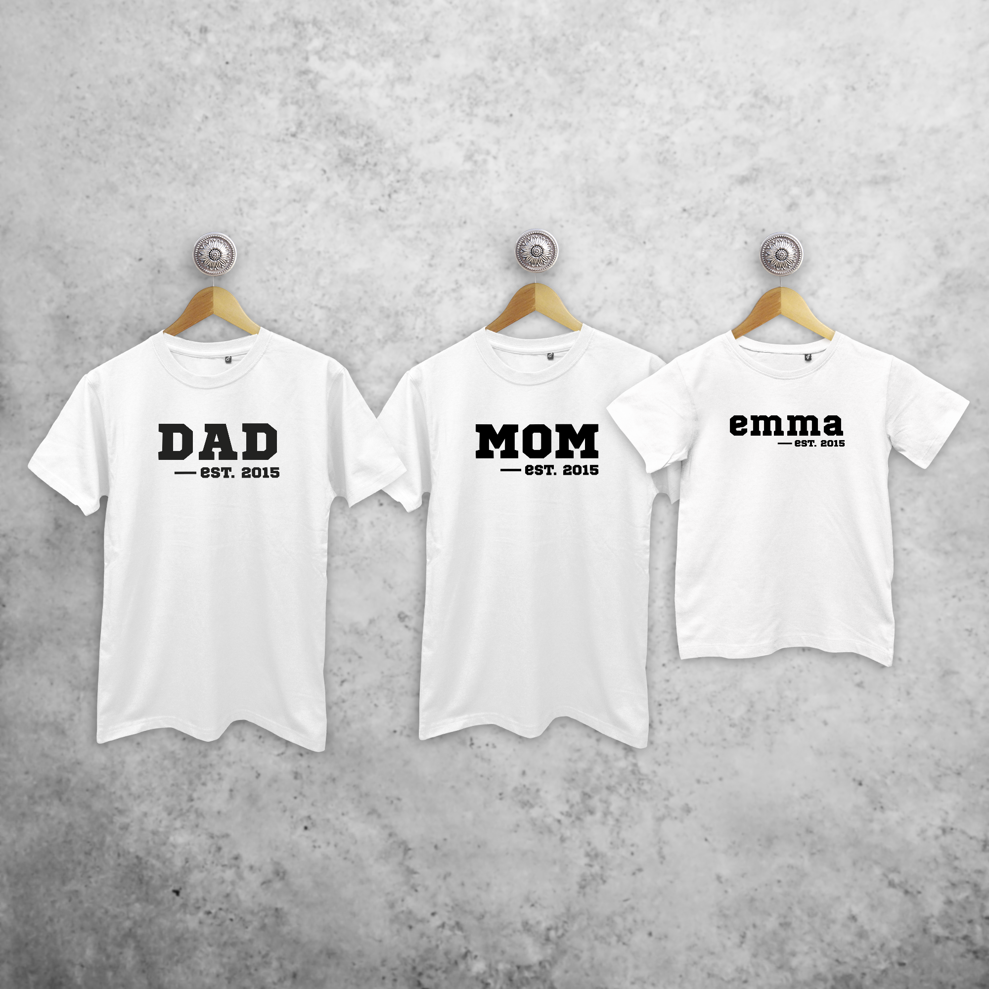'Dad', 'Mom' & '-est' matching shirts