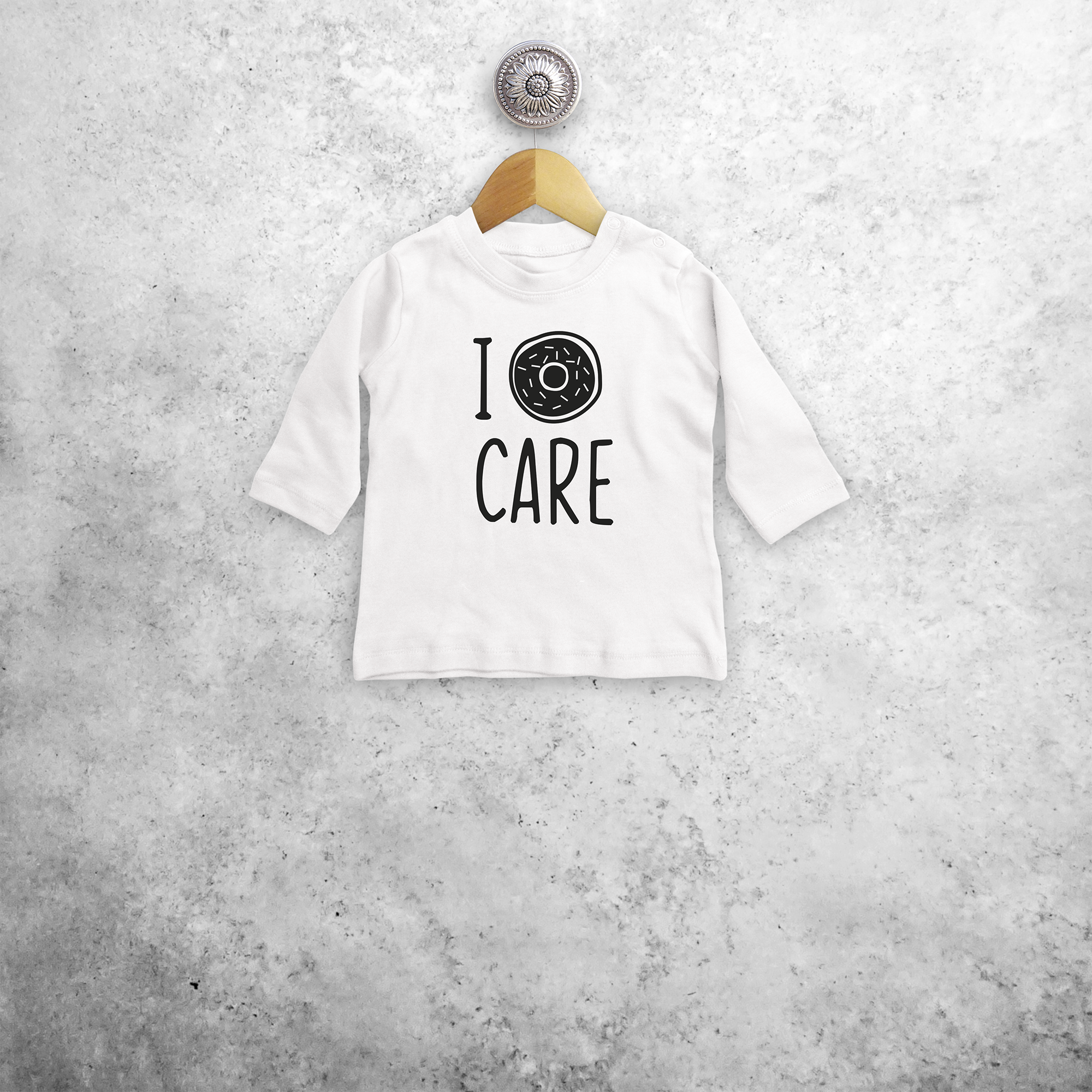 'I donut care' baby longsleeve shirt