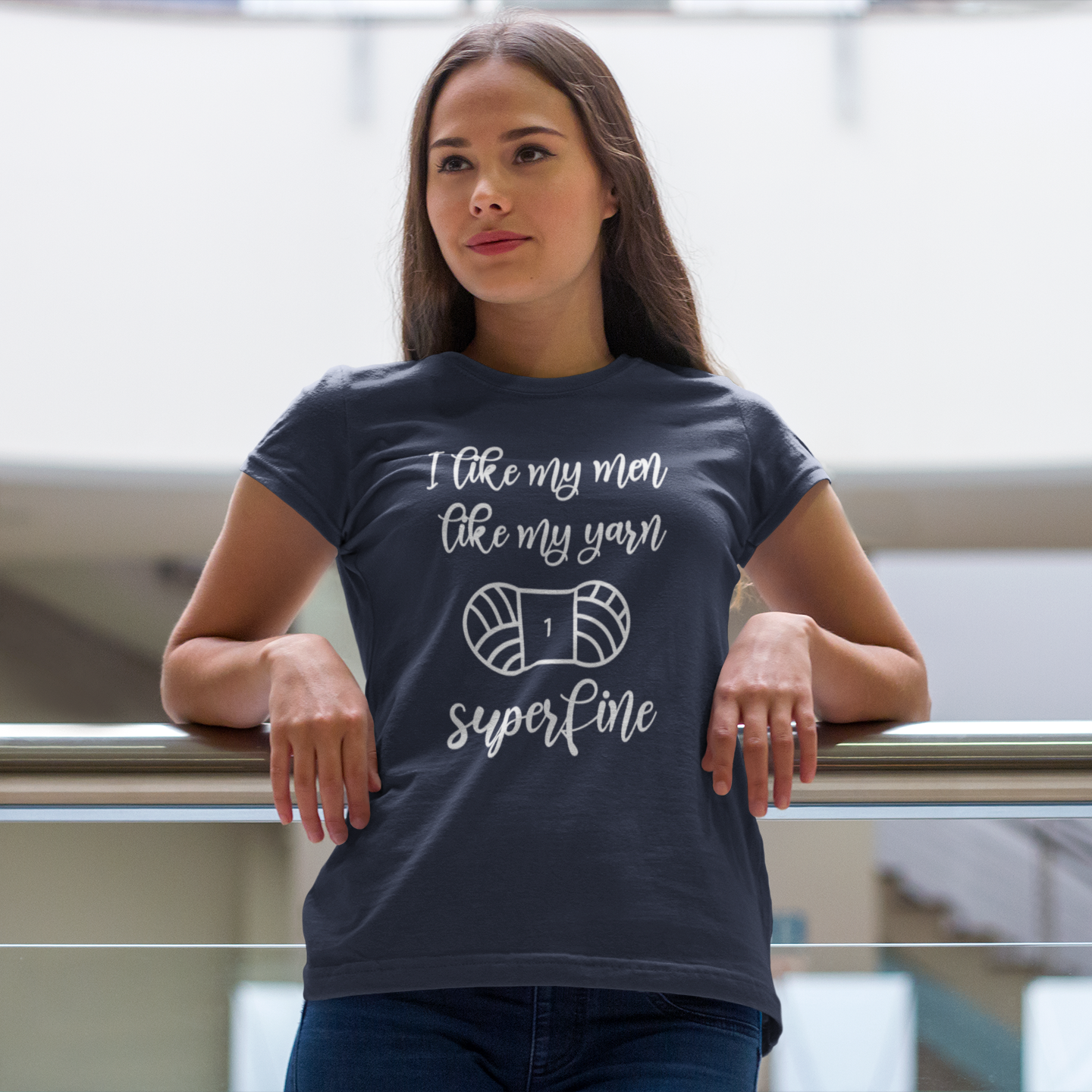 'I like my men like my yarn. Superfine' adult shirt