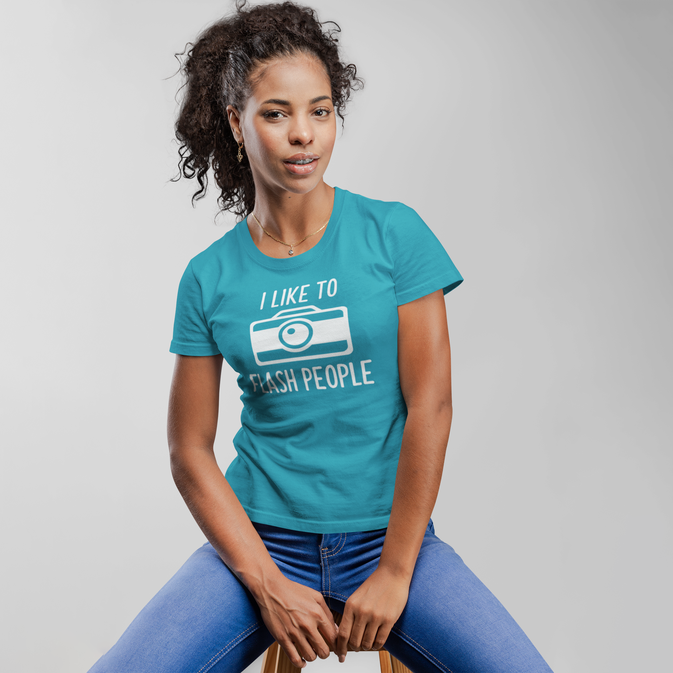 'I like to flash people' adult shirt