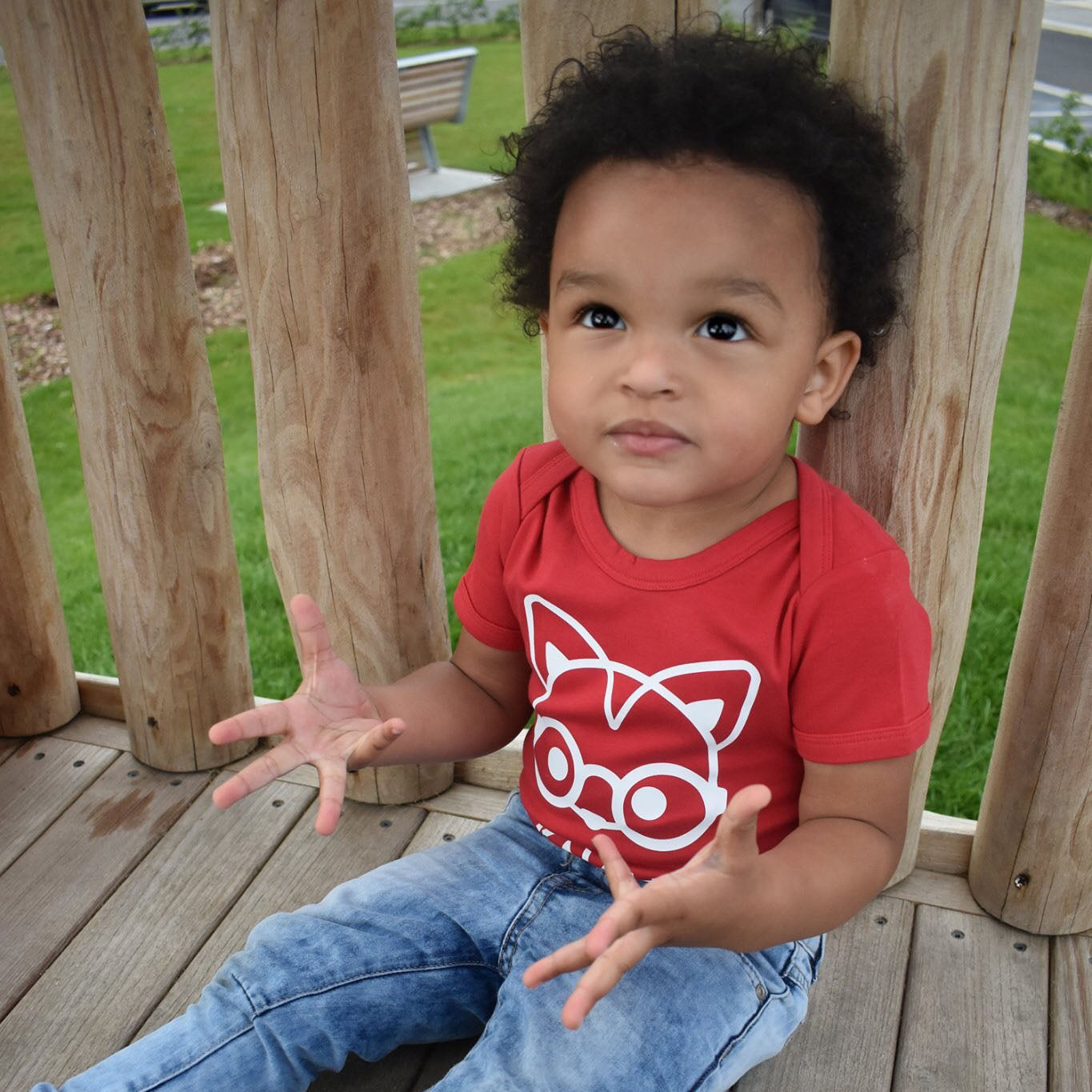 Fox with glasses baby shortsleeve bodysuit