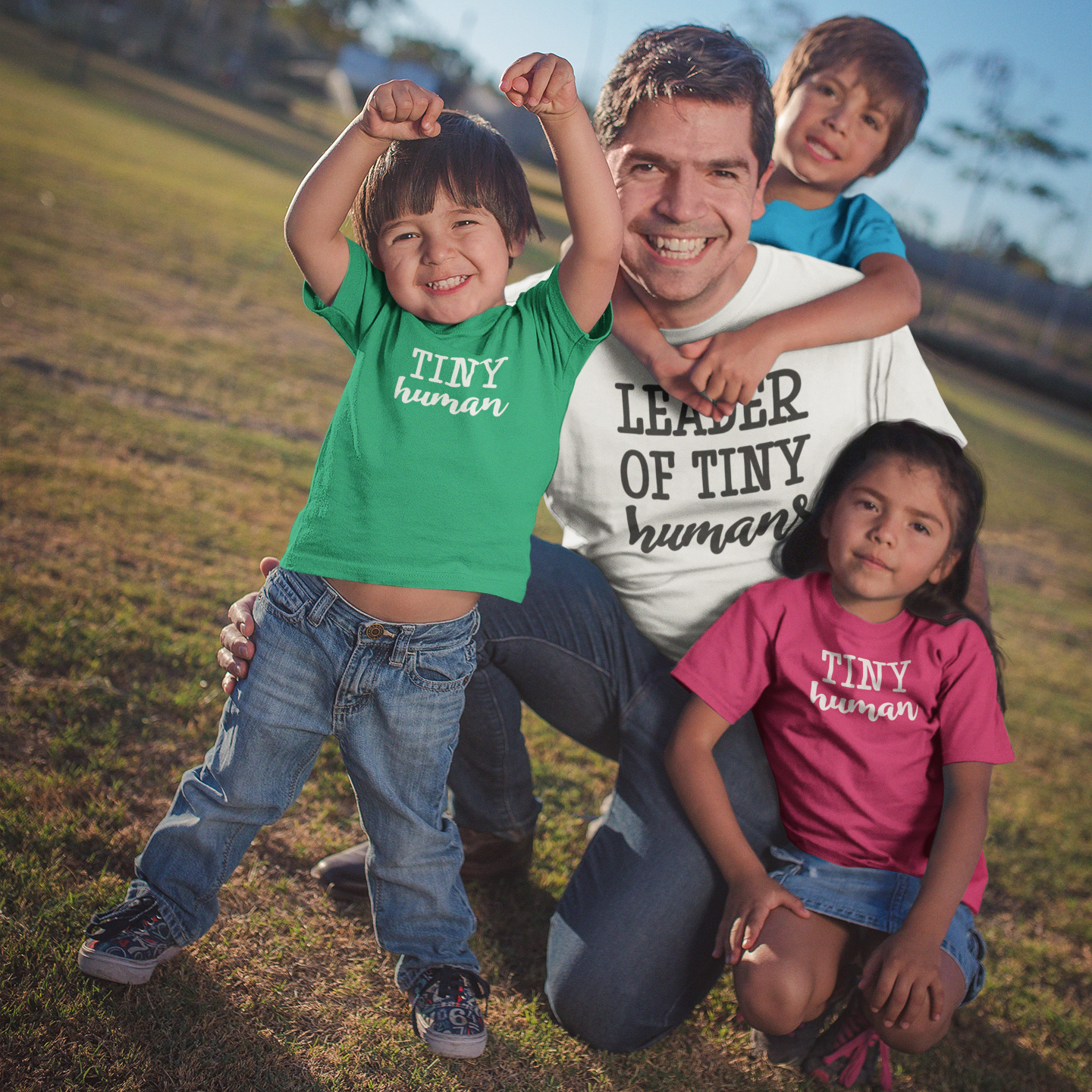 'Leader of tiny humans' adult shirt