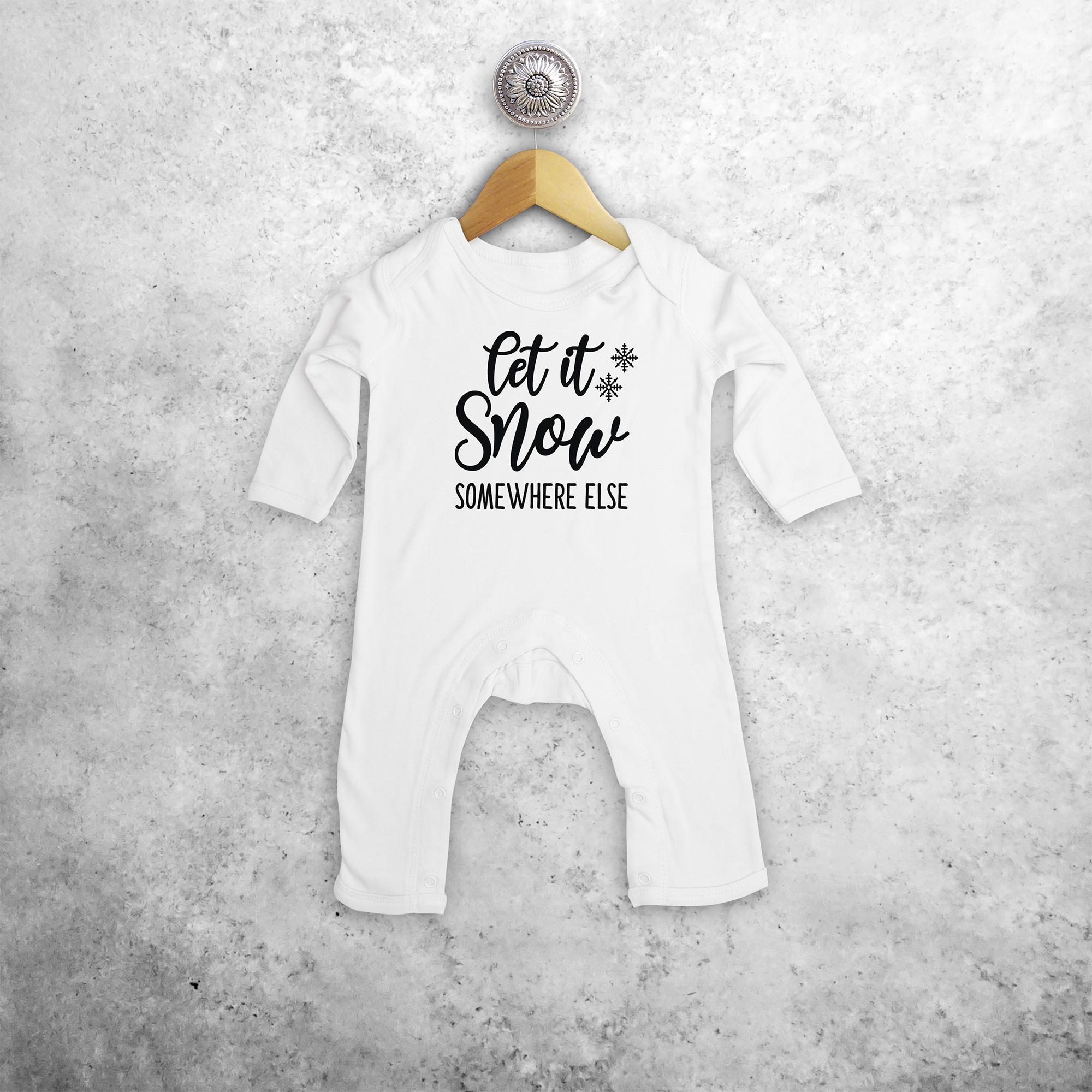 'Let it snow - somewhere else' baby romper