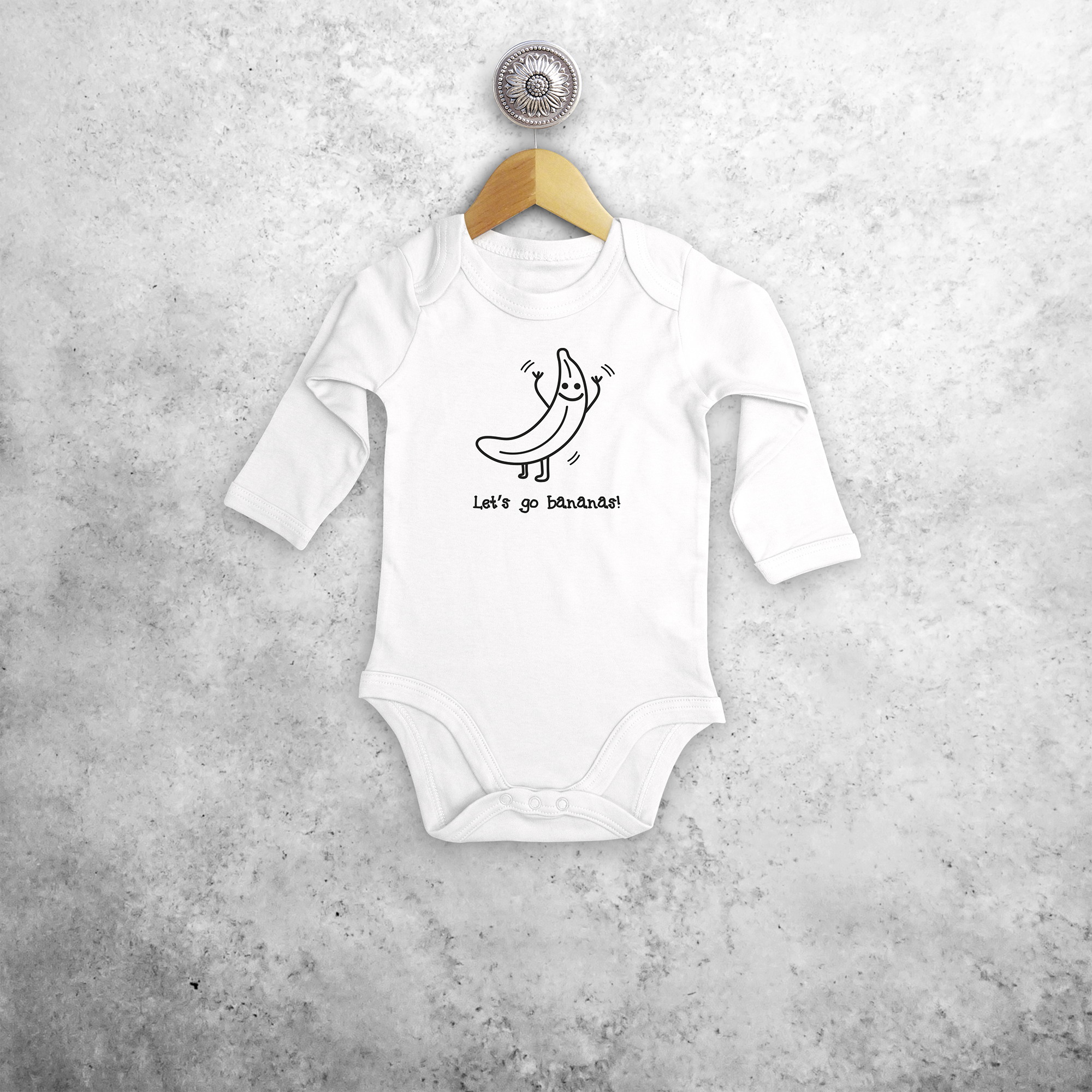 'Let's go bananas' baby longsleeve bodysuit