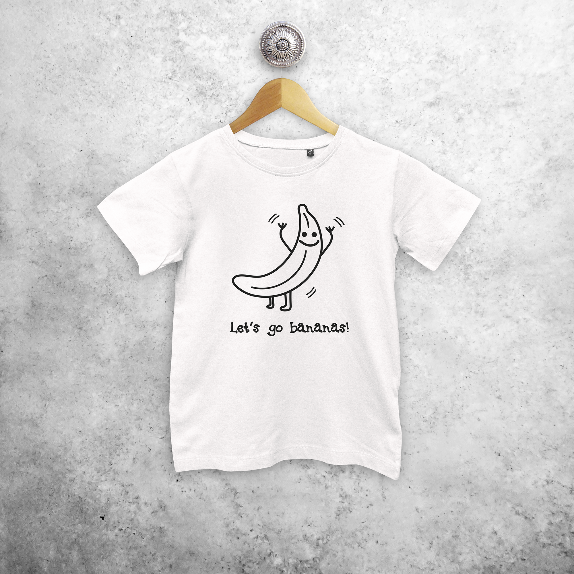 'Let's go bananas' kids shortsleeve shirt