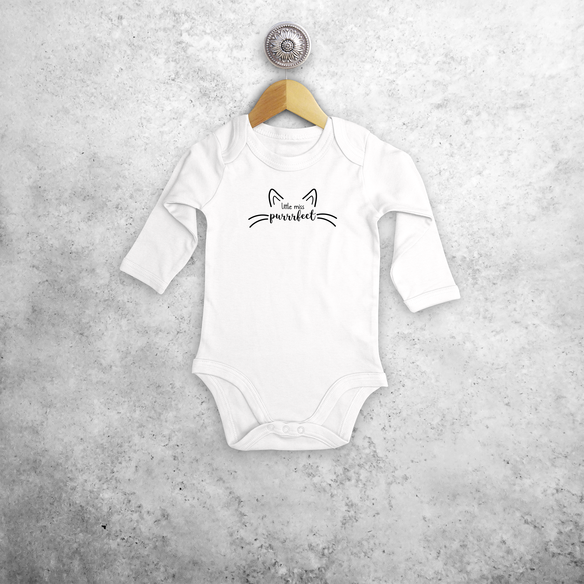 'Little miss purrrfect' baby longsleeve bodysuit