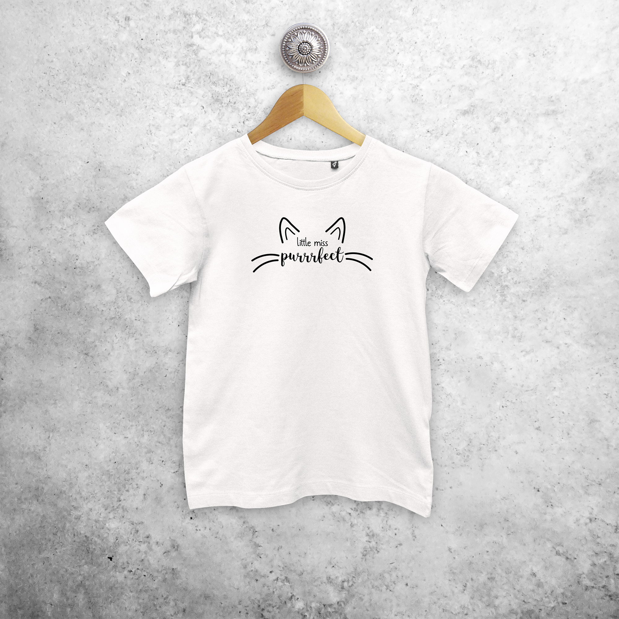 'Little miss purrrfect' kids shortsleeve shirt