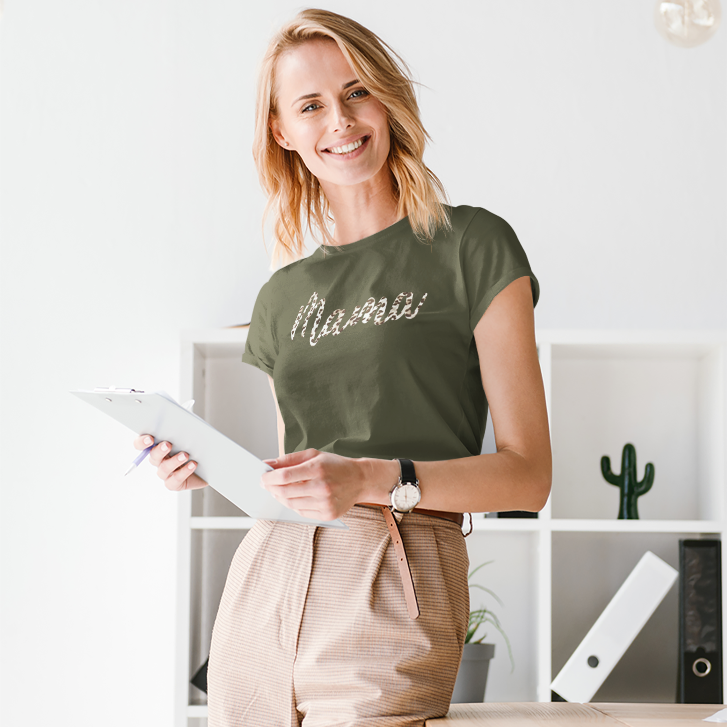 'Mama' leopard adult shirt