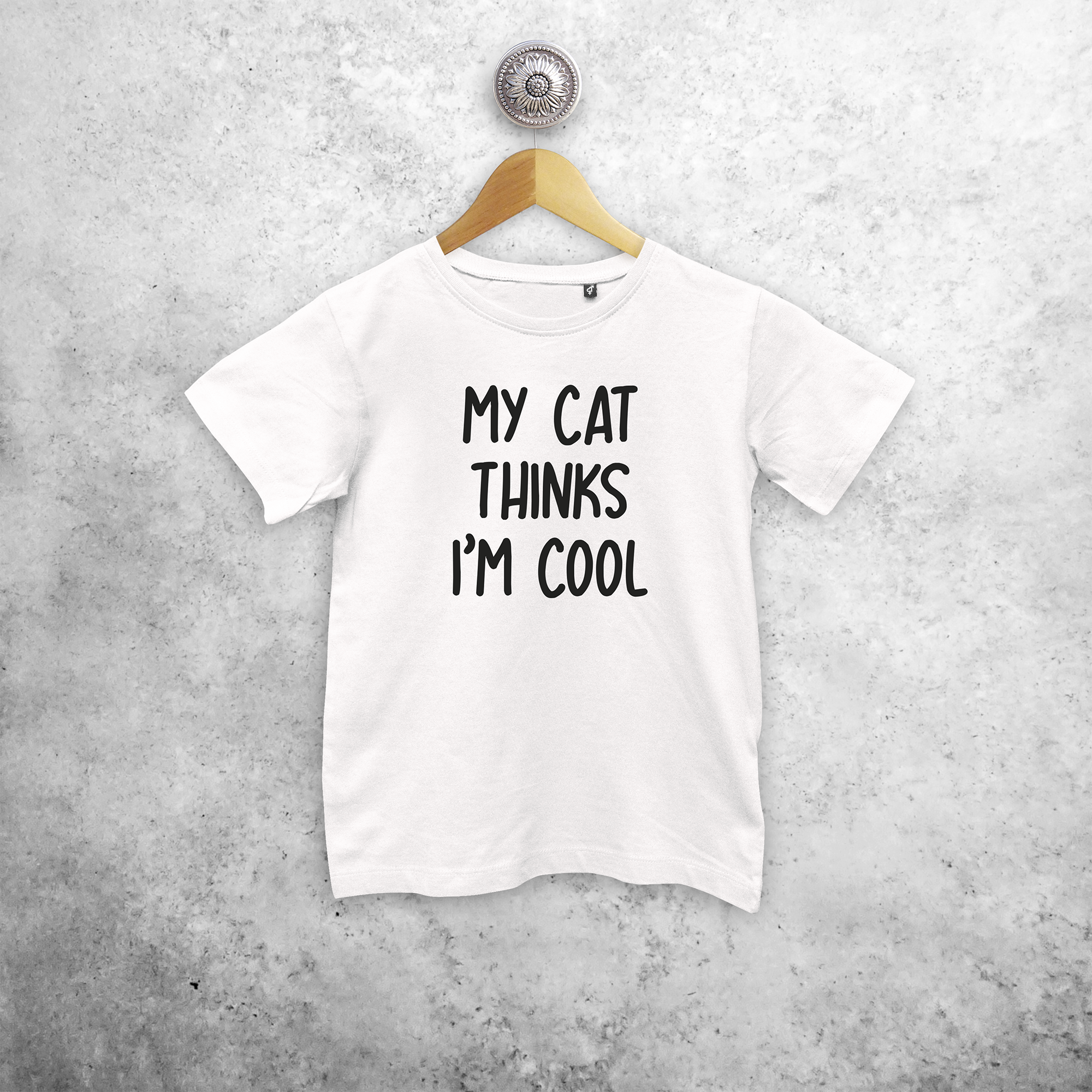 'My cat thinks I'm cool' kids shortsleeve shirt