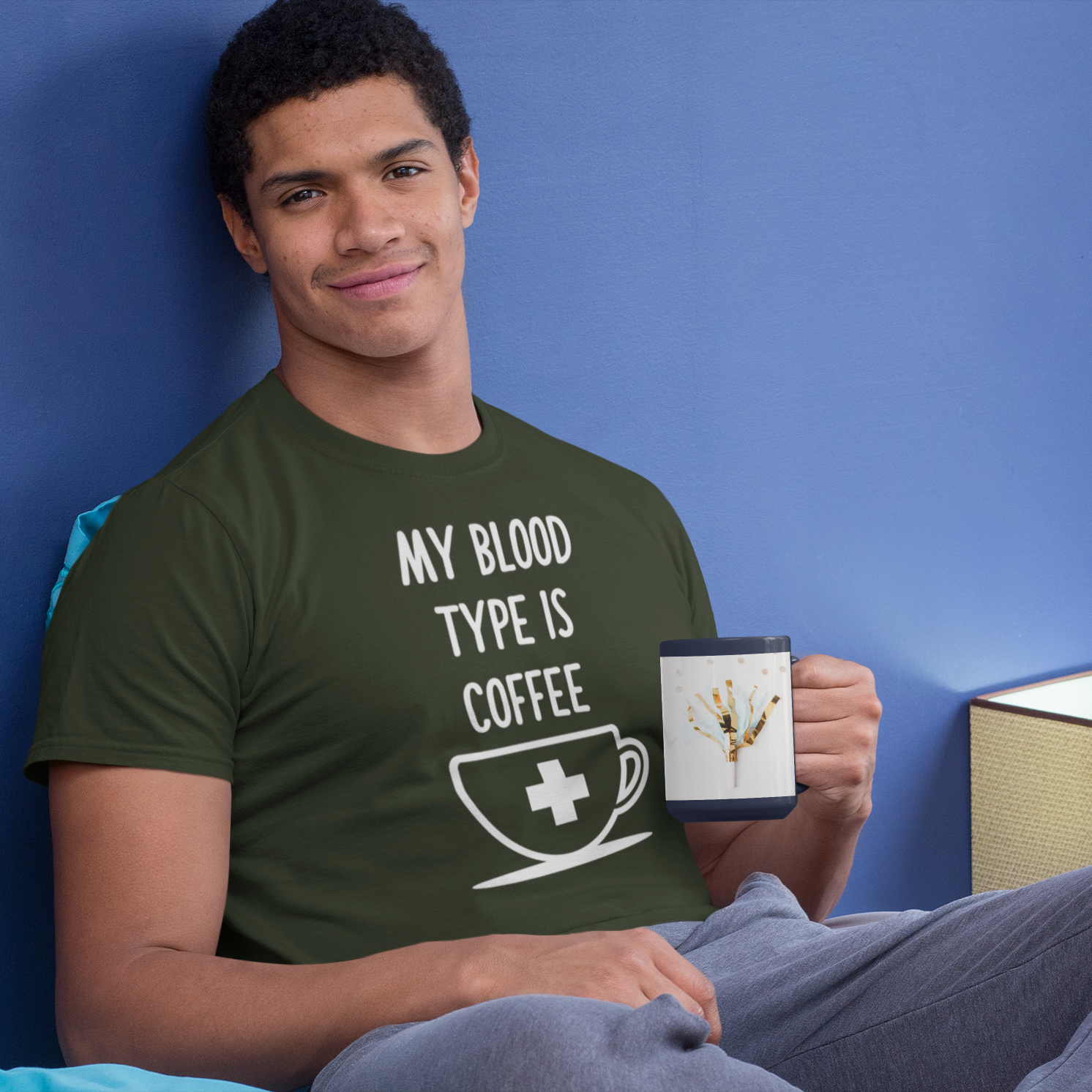 'My blood type is coffee' adult shirt