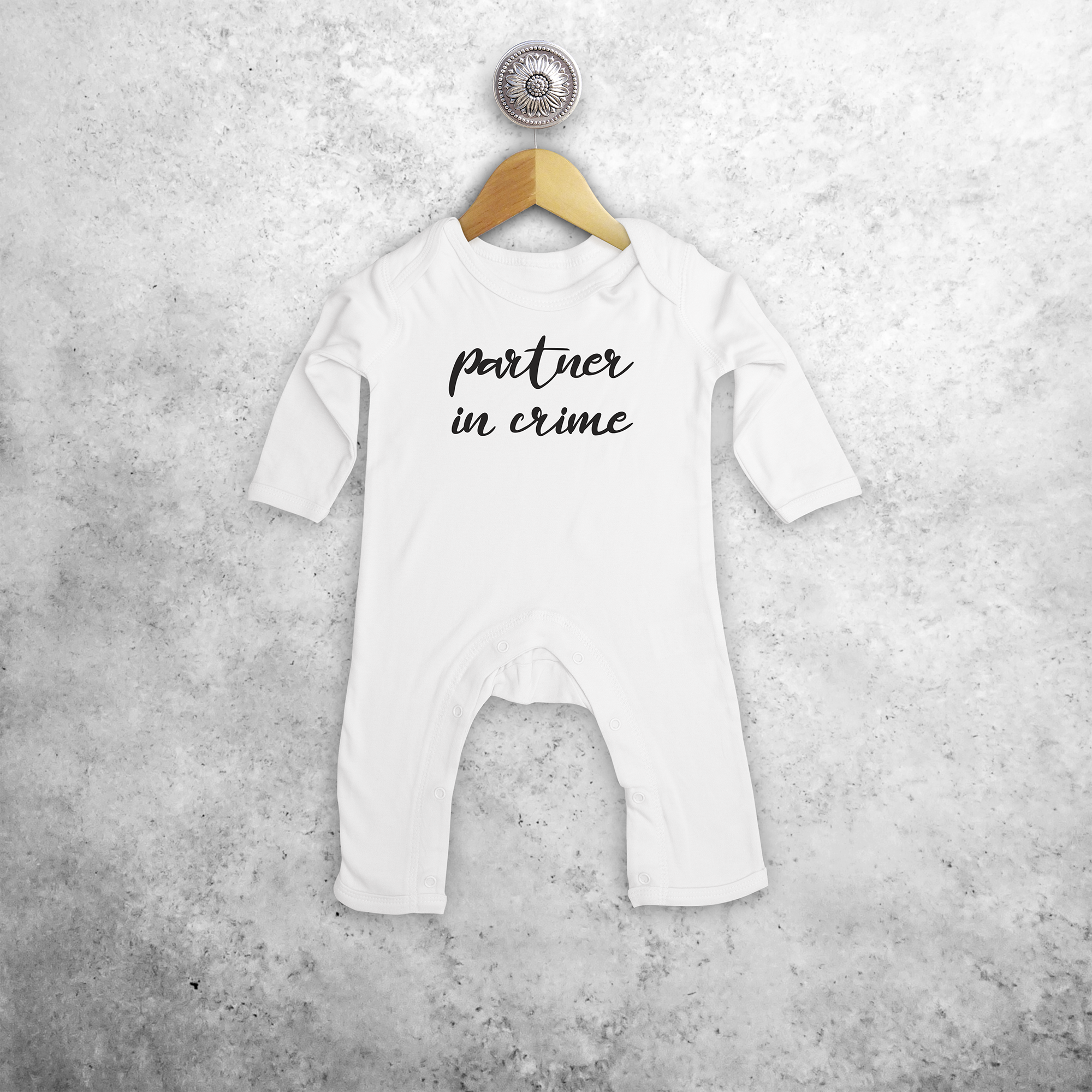 'Partner in crime' baby romper