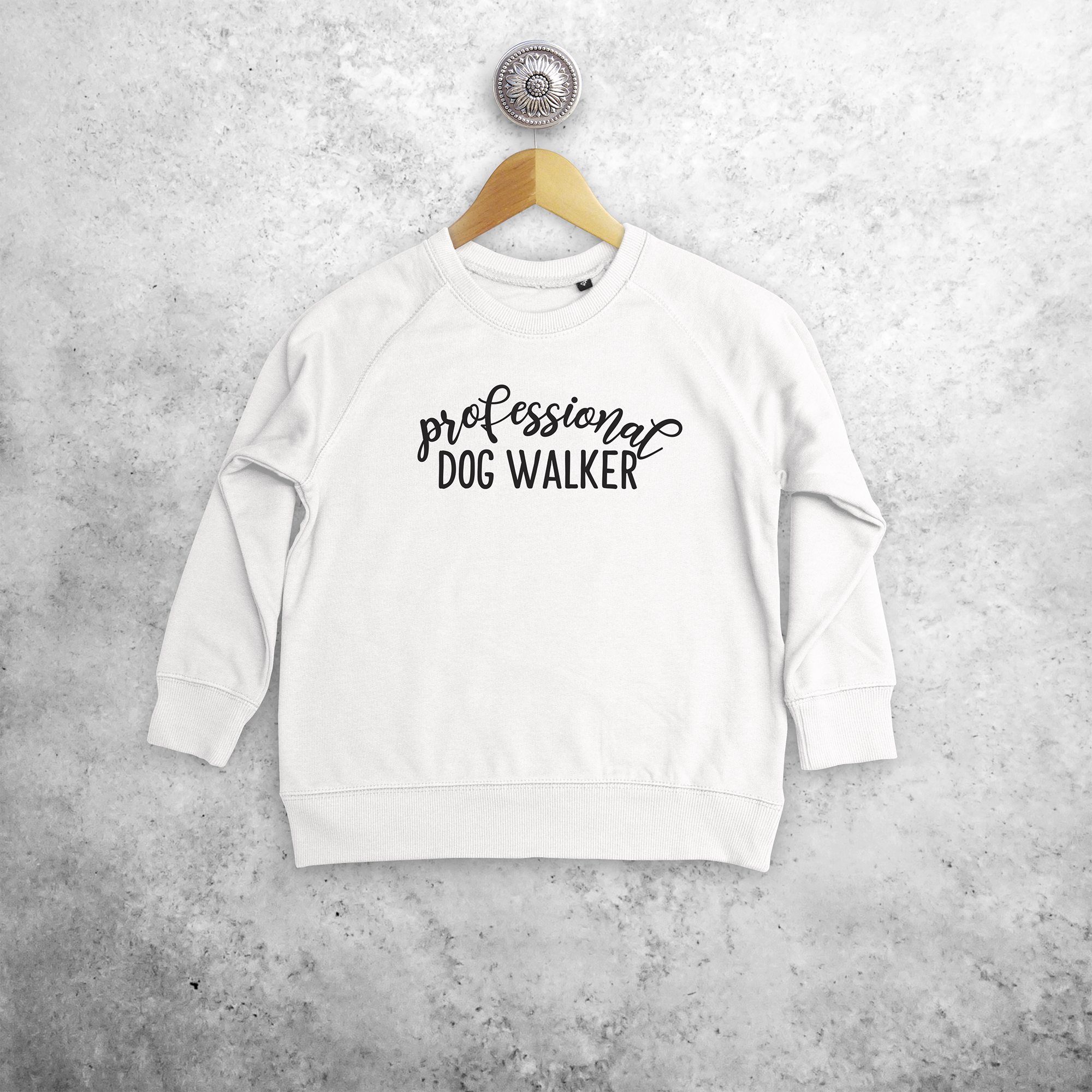 'Professional dog walker' kids sweater