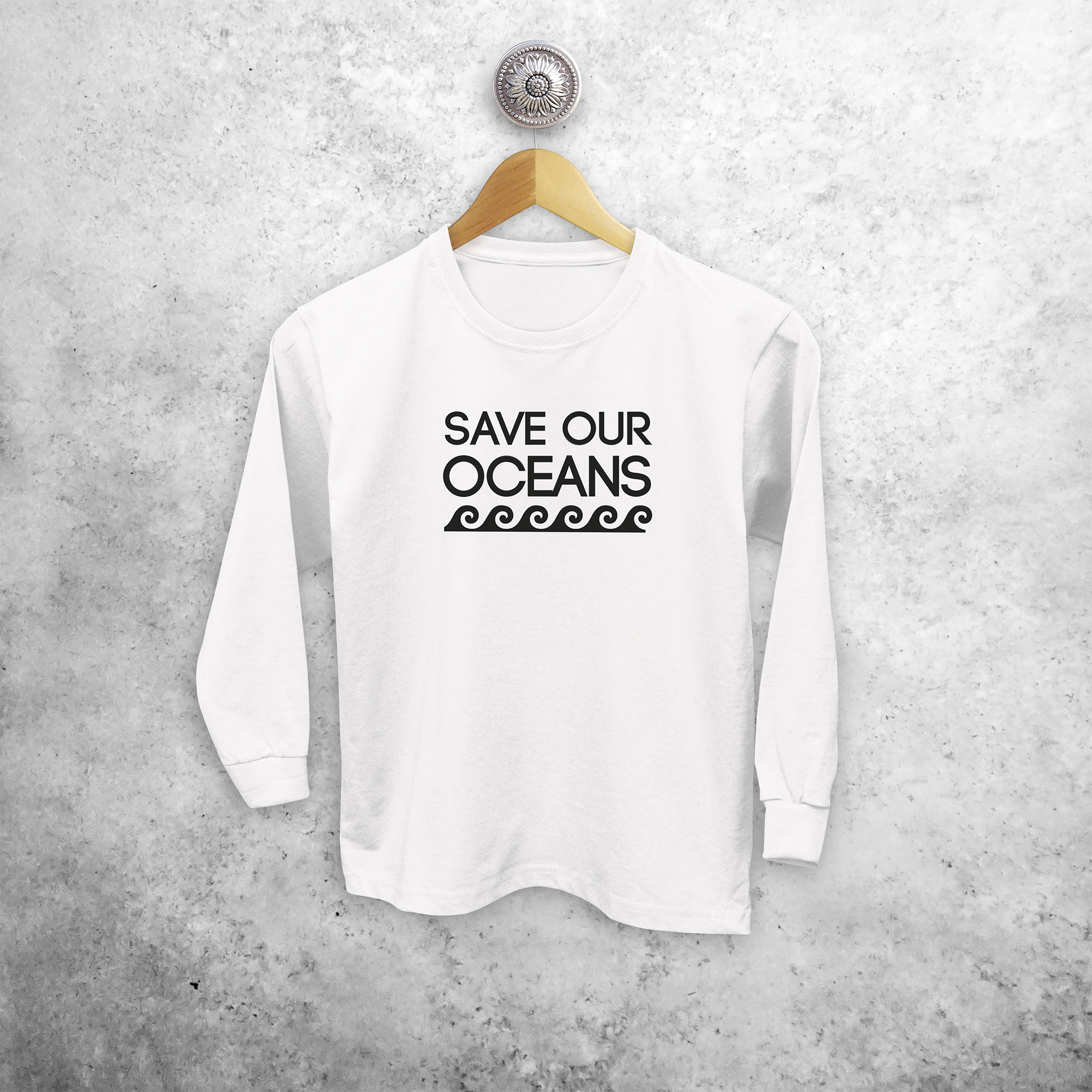 'Save our oceans' kids longsleeve shirt