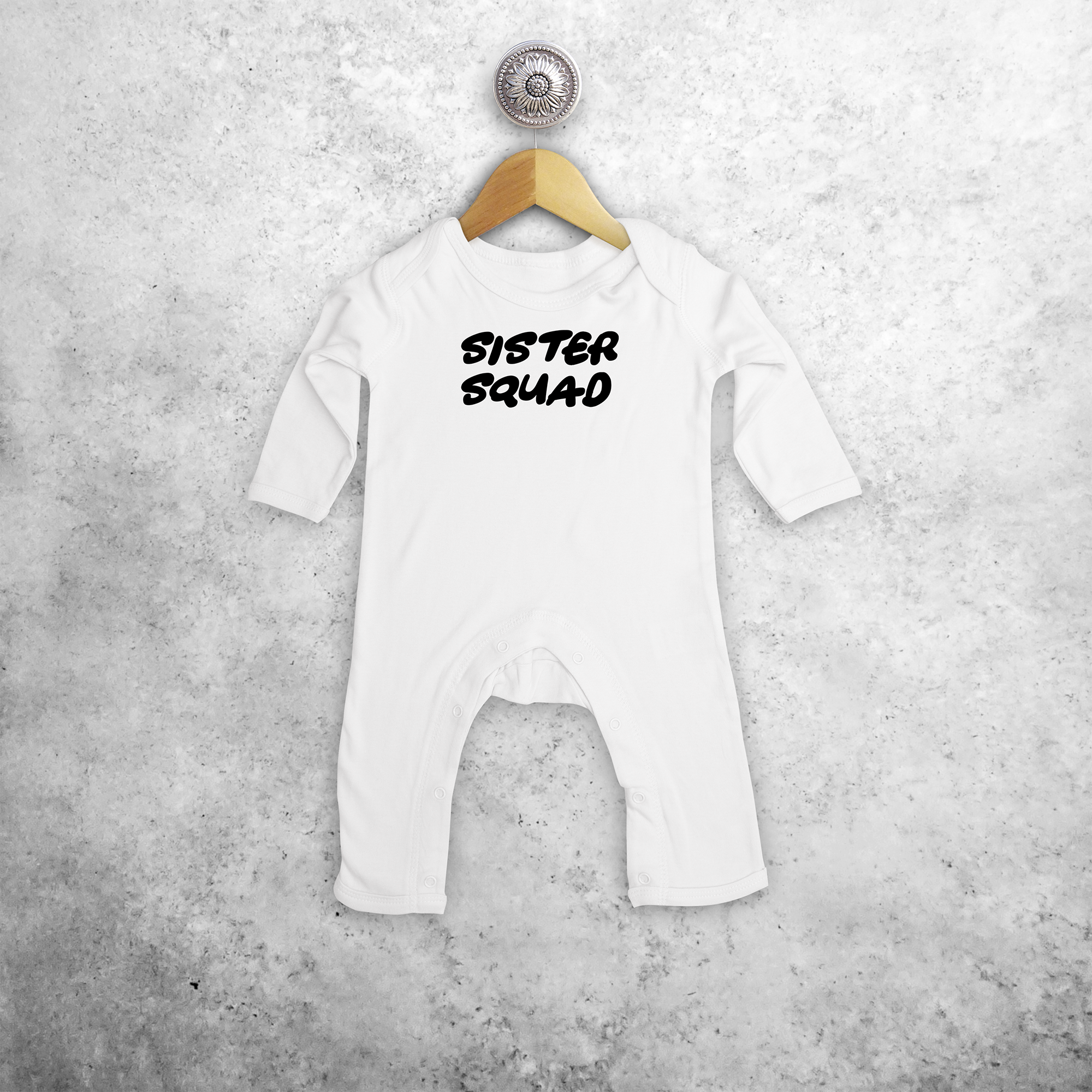 'Sister squad' baby romper