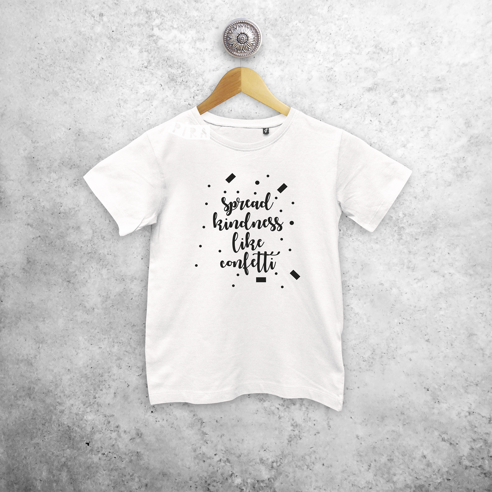 'Spread kindness like confetti' kids shortsleeve shirt