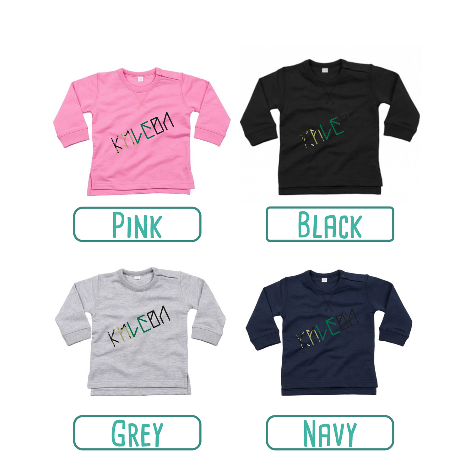 Camouflage rainbow baby sweater