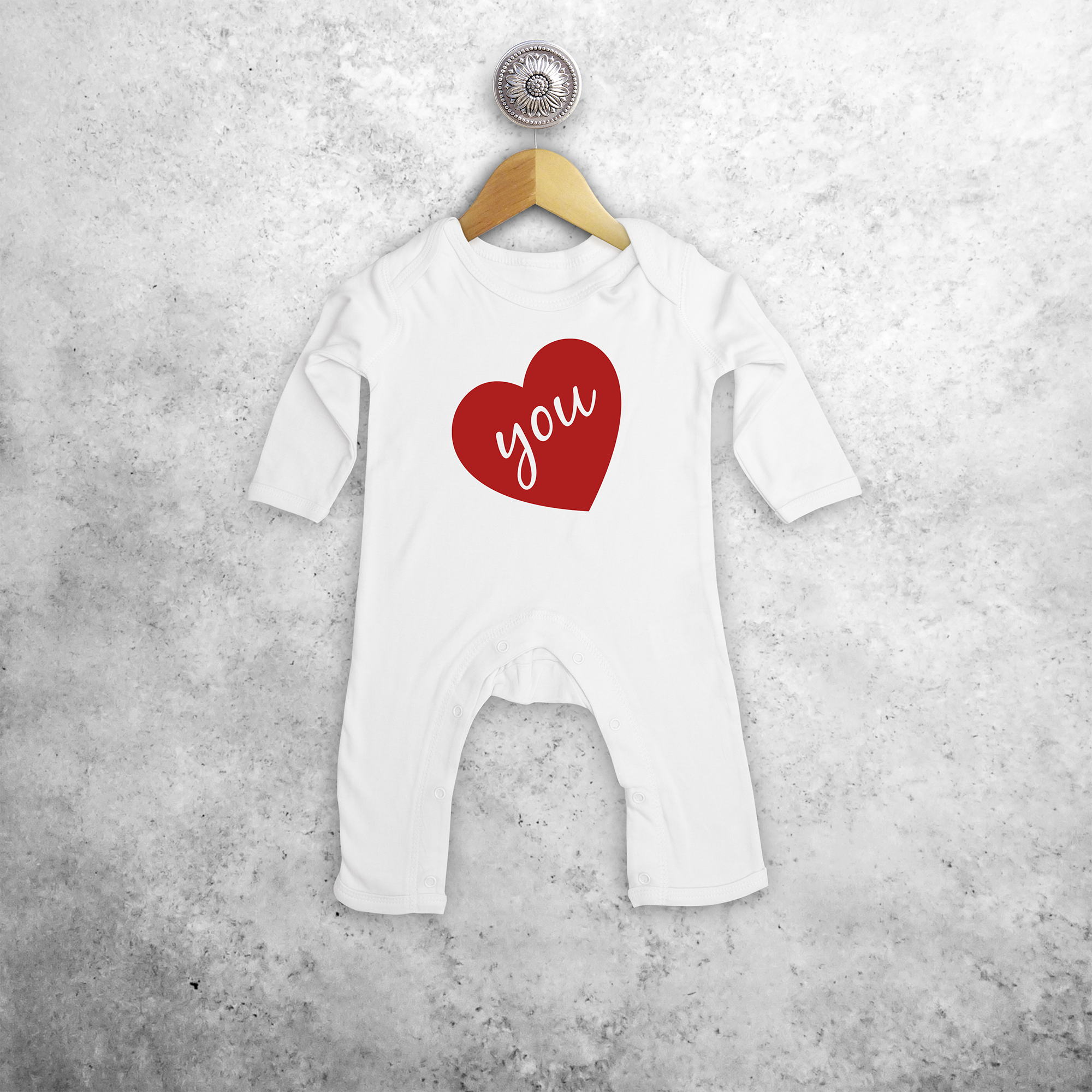 Big heart baby romper