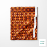 Retro achthoeken in bruin, beige en oranje stof