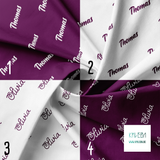 Personalised fabric in blackberry