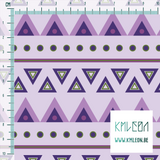 Purple and green circles and triangles fabric