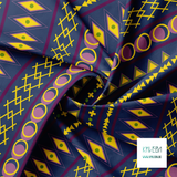 Geometric shapes in yellow, green, purple and pink fabric (Large scale)