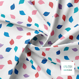 Purple, pink, red and blue leaves fabric