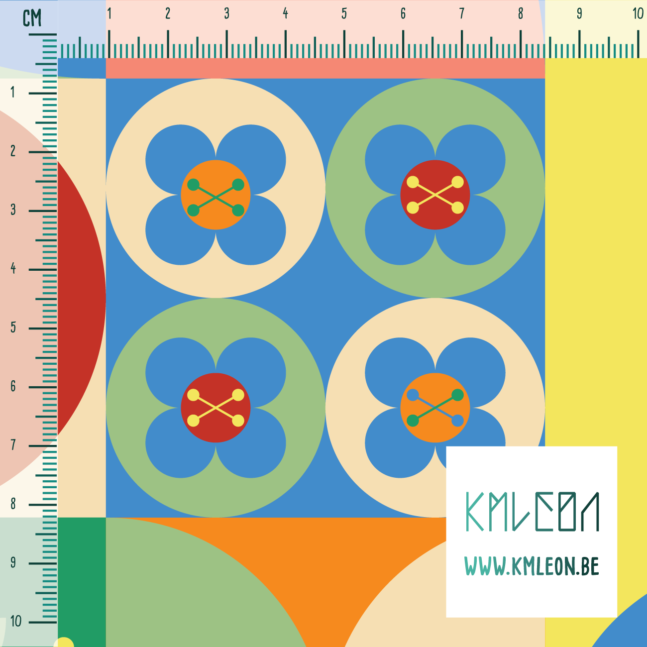 Flower blocks fabric