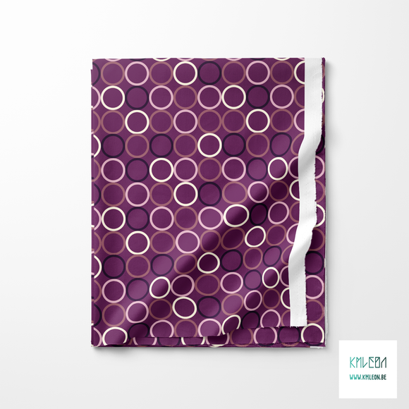 Random cream, pink and purple circles fabric