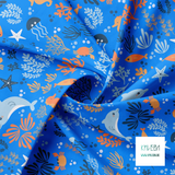 Dolphins and ocean animals fabric