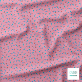 Blue, purple, teal and red triangles fabric