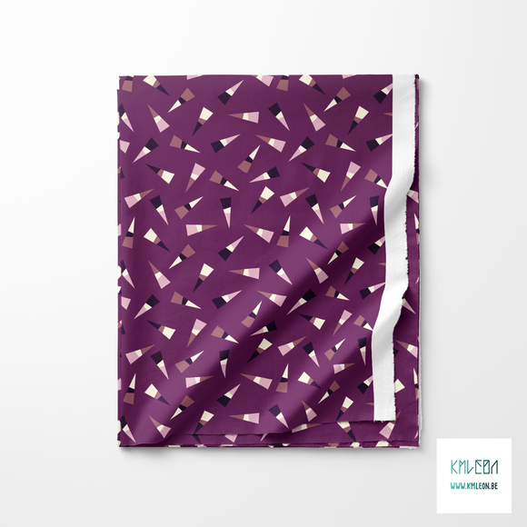 Pink, purple and cream triangles fabric