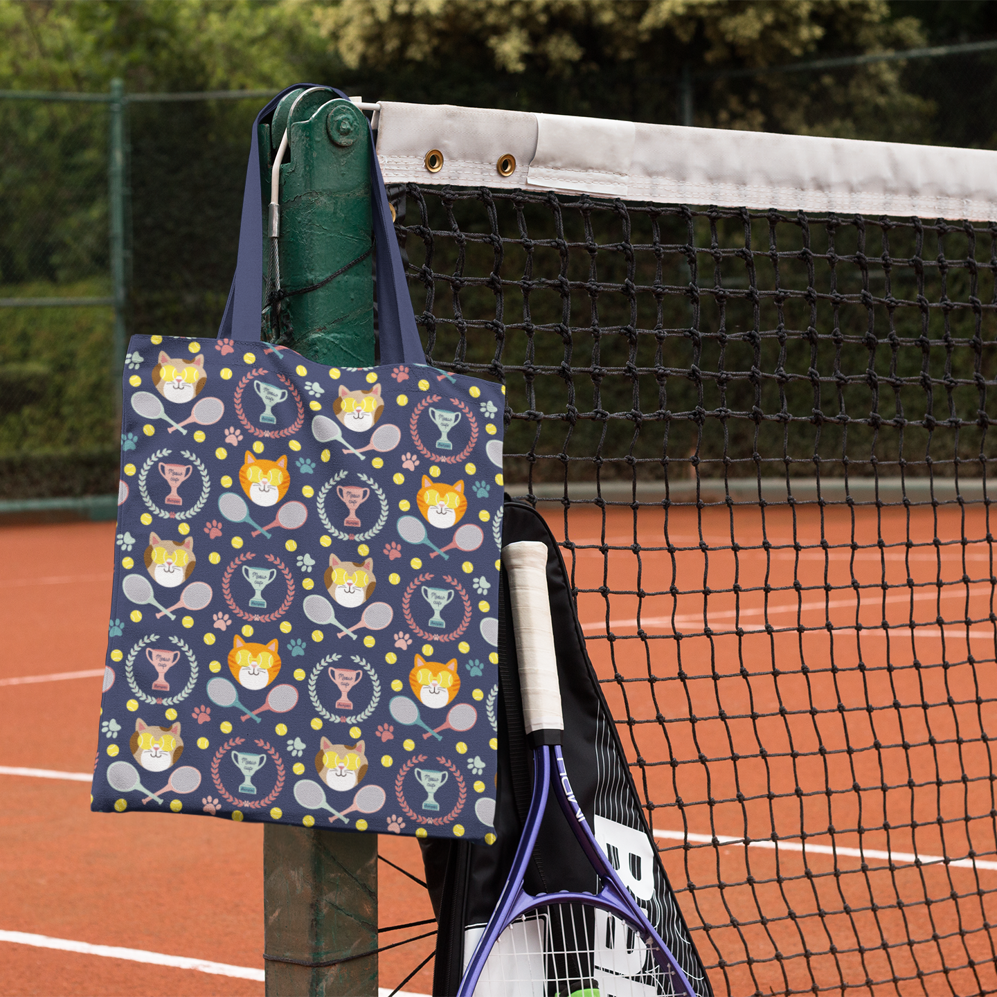 Tennis cats fabric