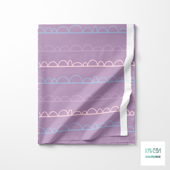 Purple, pink and blue irregular arches fabric