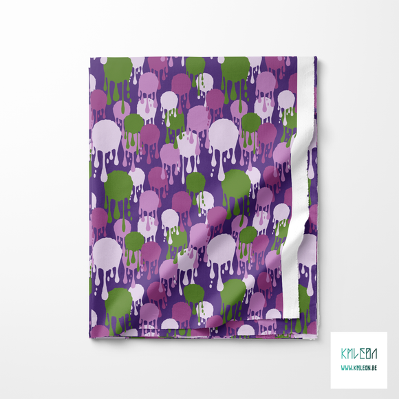 Purple and green graffiti fabric