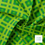 Green gingham fabric