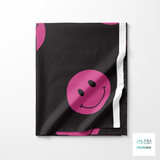 Large pink smileys fabric