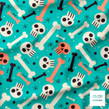 Skulls and bones fabric