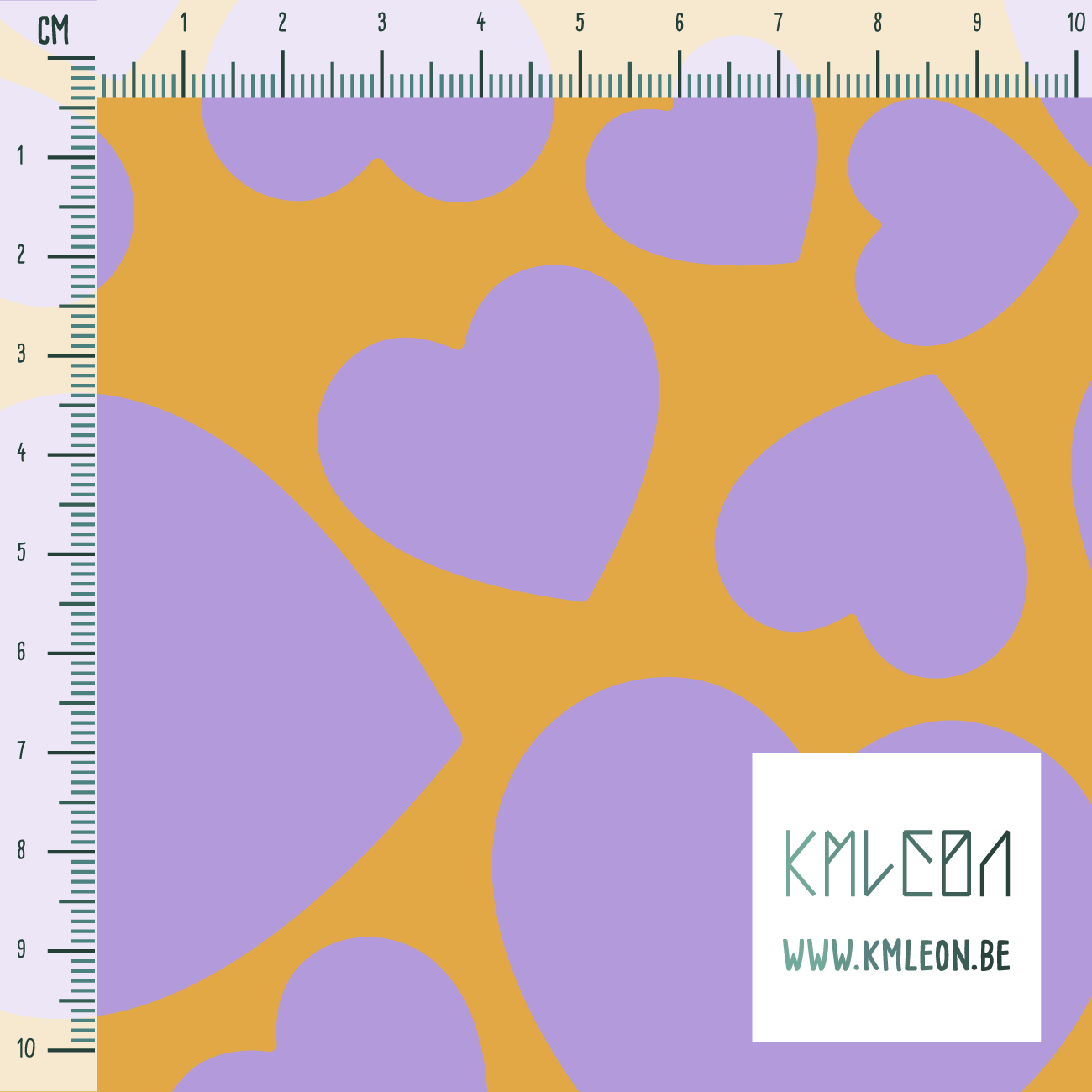 Purple hearts fabric