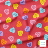 Candy hearts fabric (Large scale)