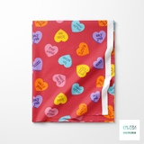 Candy hearts fabric